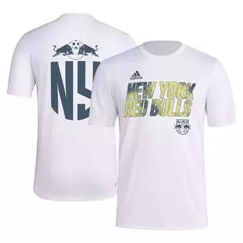 Мужская белая футболка New York Red Bulls Team с крючком AEROREADY adidas