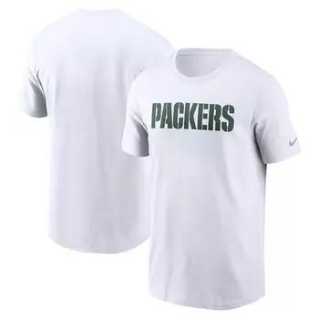 Мужская белая футболка Nike Green Bay Packers Primetime Wordmark Essential, цвет Pkr White