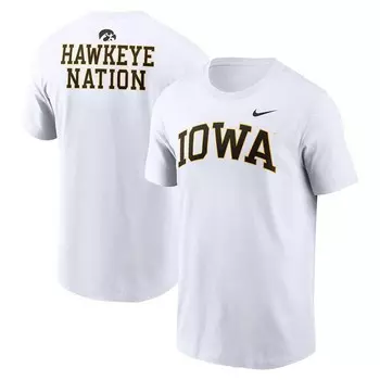Мужская белая футболка Nike Iowa Hawkeyes Blitz 2-Hit, цвет Iwa White