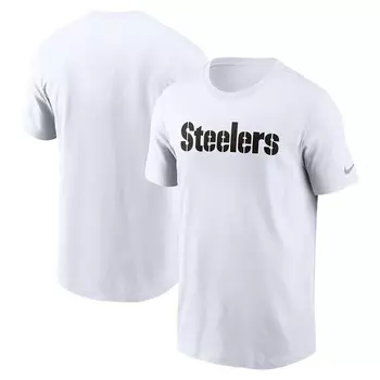 Мужская белая футболка Nike Pittsburgh Steelers Primetime Wordmark Essential, цвет Stl White