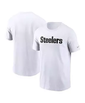 Мужская белая футболка Pittsburgh Steelers Primetime Wordmark Essential Nike, белый
