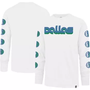 Мужская белая футболка с длинным рукавом '47 Dallas Mavericks City Edition Downtown Franklin