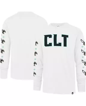 Мужская белая футболка с длинным рукавом Charlotte Hornets City Edition Downtown Franklin '47 Brand, белый