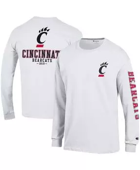 Мужская белая футболка с длинным рукавом Cincinnati Bearcats Team Stack Champion