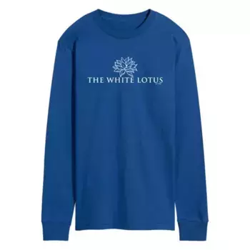 Мужская белая футболка с длинным рукавом и логотипом Lotus Licensed Character, синий