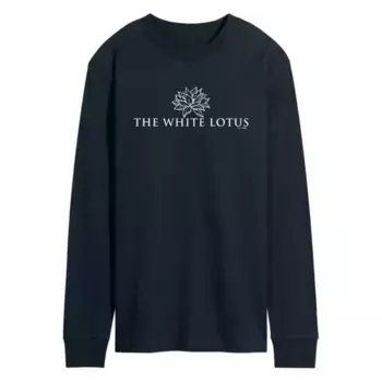 Мужская белая футболка с длинным рукавом и логотипом Lotus Licensed Character, синий
