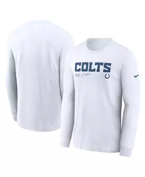 Мужская белая футболка с длинным рукавом Indianapolis Colts Infograph Lock Up Performance Nike, белый
