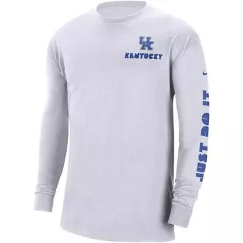 Мужская белая футболка с длинным рукавом Kentucky Wildcats Heritage Max 90 Nike