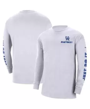 Мужская белая футболка с длинным рукавом kentucky wildcats heritage max 90 Nike, белый