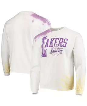 Мужская белая футболка с длинным рукавом los angeles lakers tie-dye Junk Food, белый