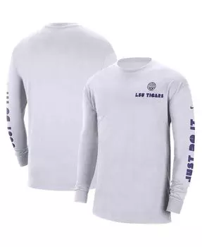 Мужская белая футболка с длинным рукавом lsu tigers heritage max 90 Nike, белый