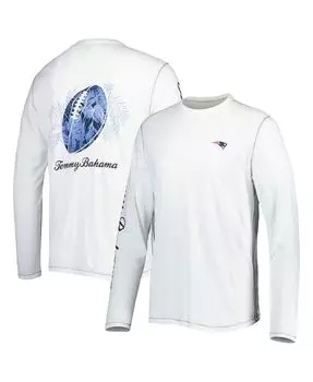 Мужская белая футболка с длинным рукавом new england patriots laces out billboard Tommy Bahama, белый