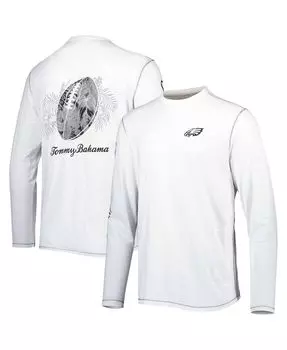 Мужская белая футболка с длинным рукавом philadelphia eagles laces out billboard Tommy Bahama, белый