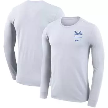 Мужская белая футболка с длинным рукавом UCLA Bruins Logo Stack Legend Performance Nike