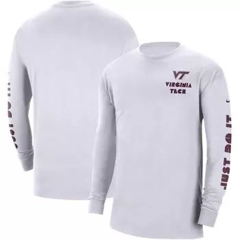 Мужская белая футболка с длинным рукавом Virginia Tech Hokies Heritage Max 90 Nike