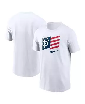 Мужская белая футболка с флагом америки san francisco giants Nike, белый