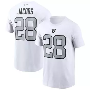 Мужская белая футболка с именем и номером Nike Josh Jacobs Las Vegas Raiders