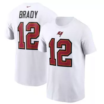 Мужская белая футболка с именем и номером Tom Brady Tampa Bay Buccaneers Nike