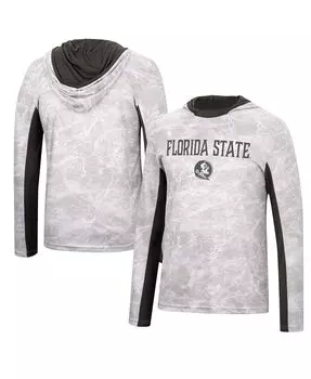 Мужская белая футболка с капюшоном с длинным рукавом florida state seminoles mossy oak spf 50 performance Colosseum, белый
