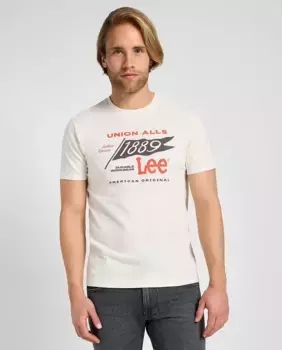 Мужская белая футболка с коротким рукавом Lee, белый
