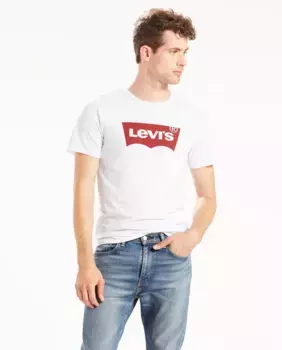 Мужская белая футболка с короткими рукавами Levi's, белый