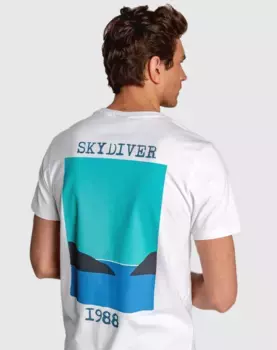 Мужская белая футболка с короткими рукавами Skydiver, белый