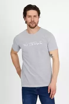 Мужская белая футболка с круглым вырезом с вышивкой DYNAMO, белый