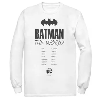 Мужская белая футболка с логотипом Batman: The World Bat Licensed Character
