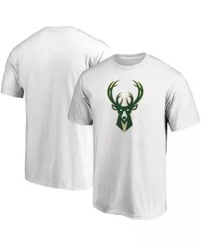 Мужская белая футболка с логотипом milwaukee bucks primary team Fanatics, белый