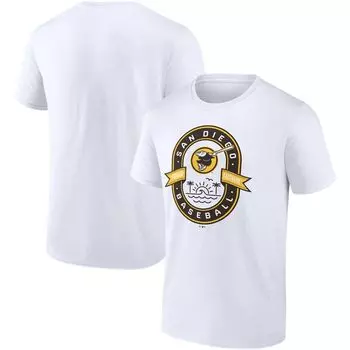 Мужская белая футболка с логотипом San Diego Padres Cooperstown Collection Iconic Glory Bound Fanatics