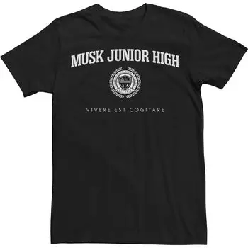 Мужская белая футболка с логотипом Star Trek Discovery Musk Junior High Badge Licensed Character, черный
