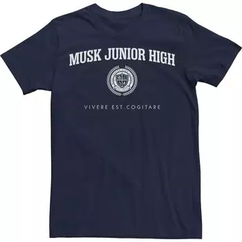 Мужская белая футболка с логотипом Star Trek Discovery Musk Junior High Badge Licensed Character, синий