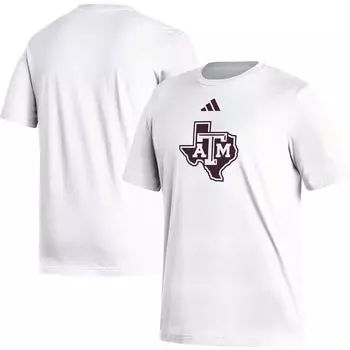 Мужская белая футболка с логотипом Texas A&M Aggies Fresh adidas