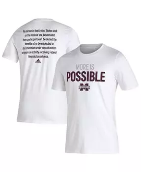 Мужская белая футболка с усилителем mississippi state bulldogs more is possible adidas, белый