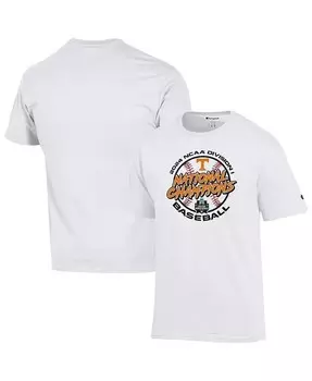Мужская белая футболка Tennessee Volunteers 2024 NCAA Мужская бейсбольная футболка Мировой серии чемпионов колледжа в раздевалке Champion, белый
