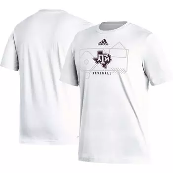 Мужская белая футболка Texas A&M Aggies Locker Lines Basketball Fresh adidas
