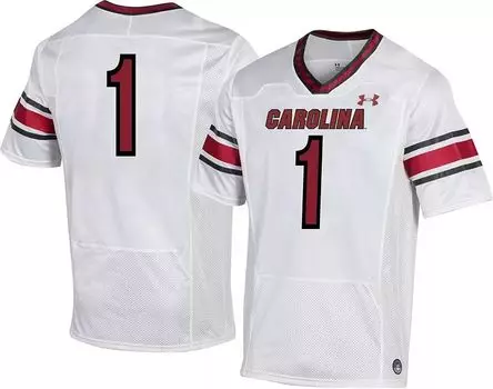 Мужская белая футболка Under Armour South Carolina Gamecocks #1, реплика
