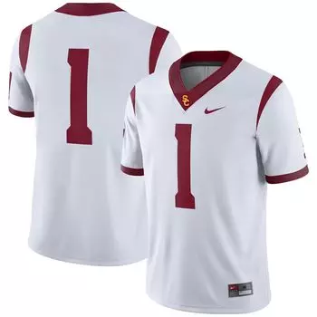 Мужская белая футболка USC Trojans #1 для выездных игр Nike