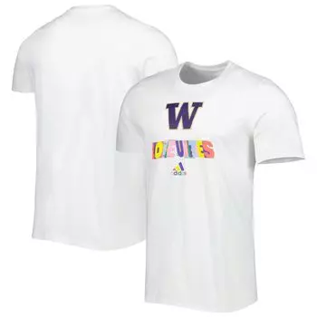 Мужская белая футболка Washington Huskies Pride Fresh adidas