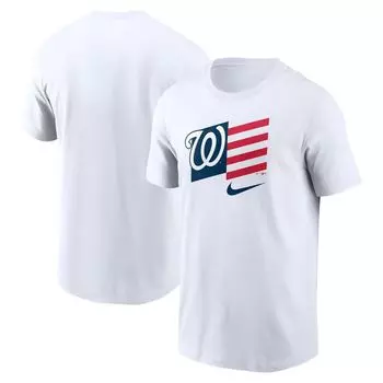 Мужская белая футболка Washington Nationals с флагом Америки Nike