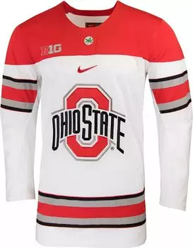 Мужская белая хоккейная майка Nike Ohio State Buckeyes Replica