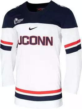 Мужская белая хоккейная майка Nike UConn Huskies реплика