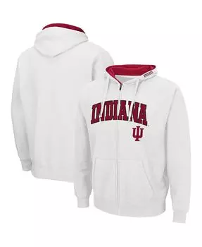 Мужская белая худи indiana hoosiers arch and logo 3.0 с молнией во всю длину Colosseum, белый