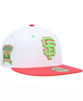 Мужская белая и коралловая приталенная шляпа San Francisco Giants 50th Anniversary Strawberry Lolli 59FIFTY New Era