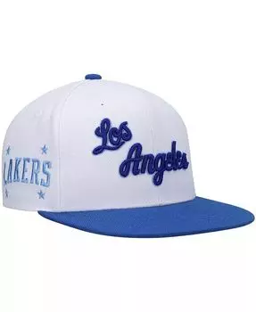 Мужская белая и королевская кепка Snapback Los Angeles Lakers из твердой древесины Classics Mitchell & Ness, мультиколор