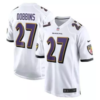 Мужская белая игровая майка JK Dobbins Baltimore Ravens Nike