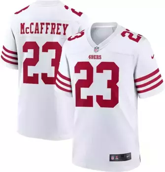 Мужская белая игровая майка Nike San Francisco 49ers Christian McCaffrey #23