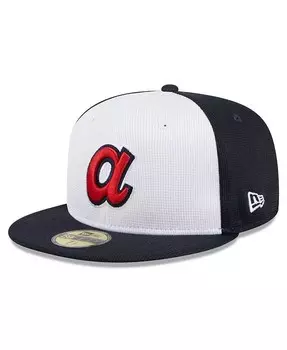 Мужская белая кепка Atlanta Braves 2024 Batting Practice 59FIFTY New Era, белый