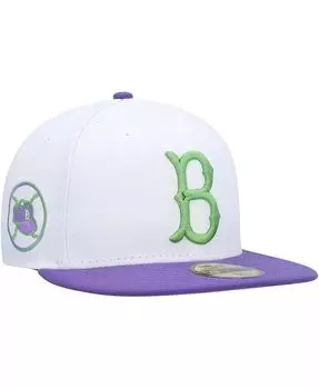 Мужская белая кепка Brooklyn Dodgers с боковой нашивкой 59FIFTY New Era, белый