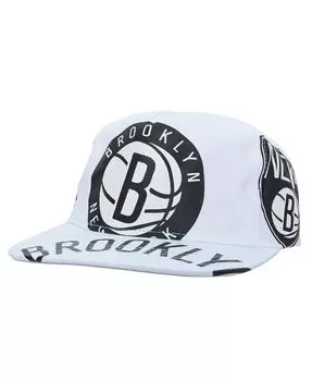 Мужская белая кепка Brooklyn Nets Hardwood Classics In Your Face Deadstock Snapback Mitchell & Ness